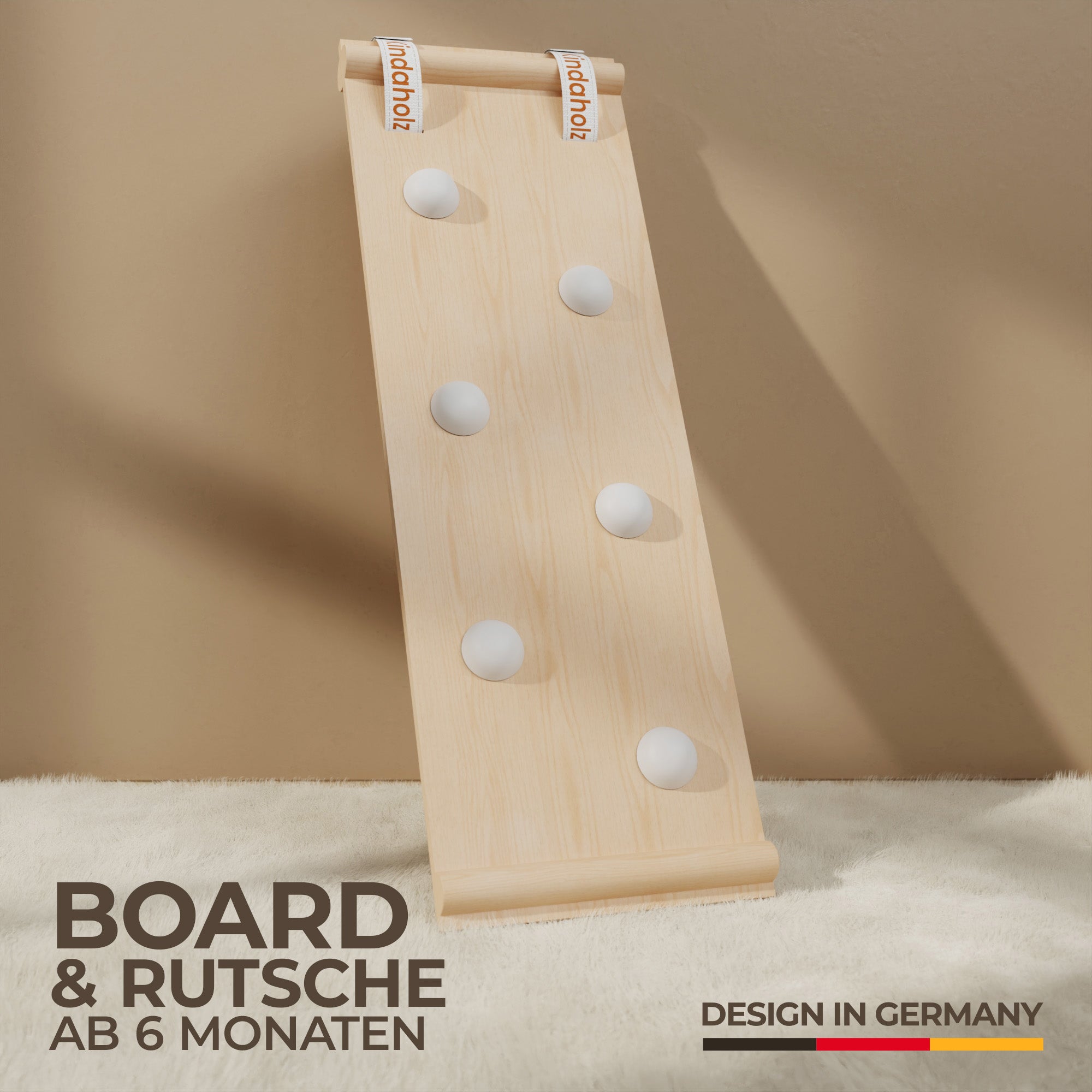 NOAH Rutschrampe weiß – Kletterrampe aus FSC-Buchenholz ab 6 Monaten