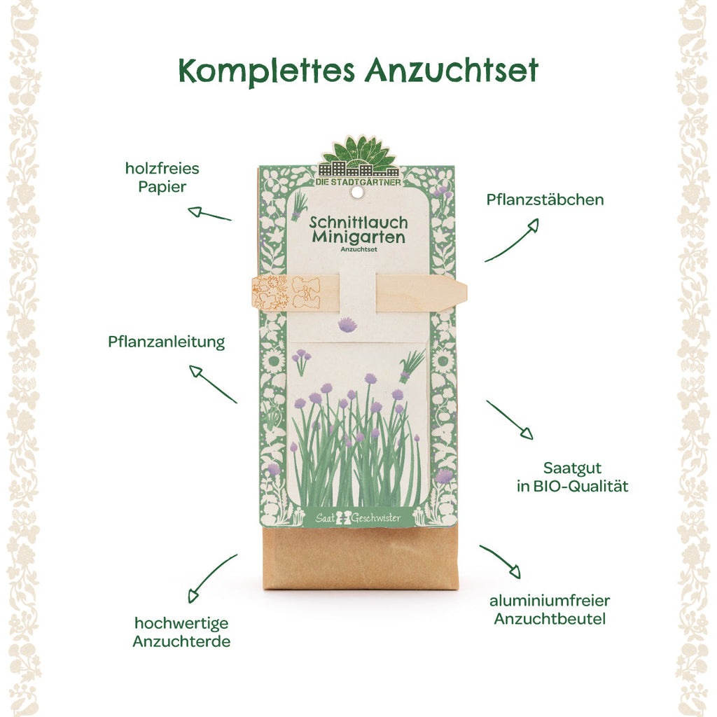 Anzuchtset – Minigarten BIO-Schnittlauch