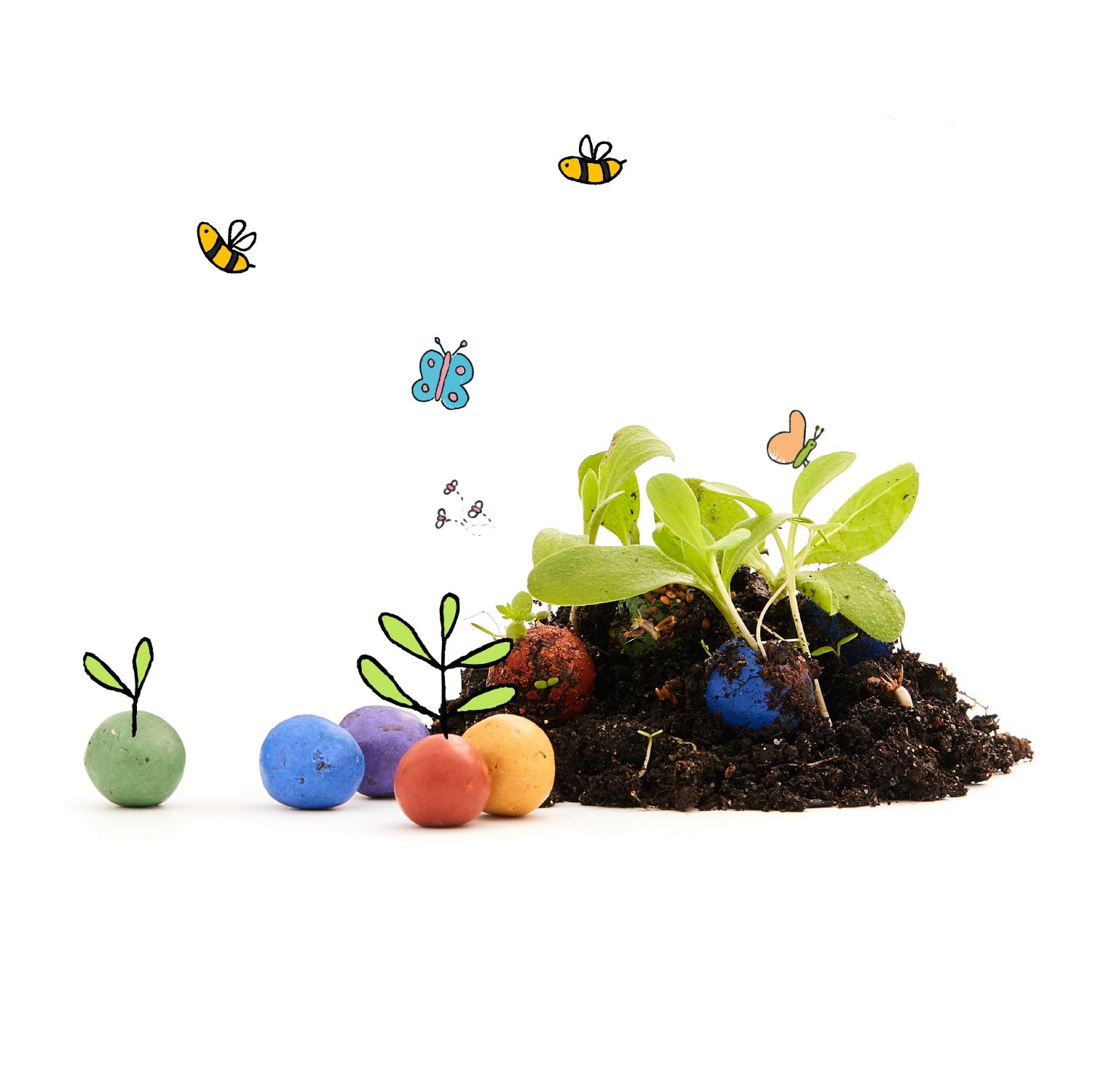 100 lose Blumenmurmeln, unverpackt