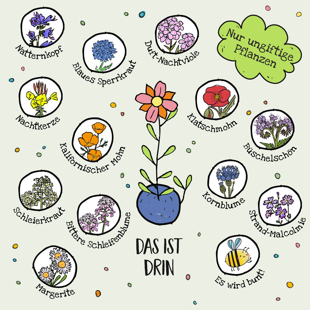 10x5 Blumenmurmeln im Tütchen "Osterhase"