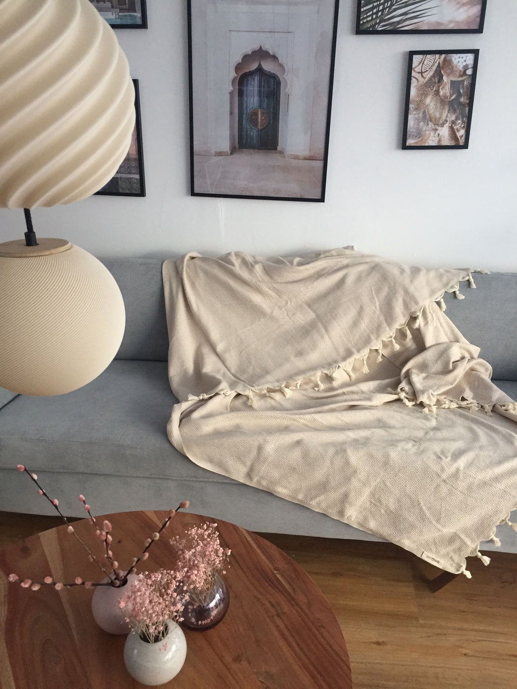 Handgewebte Decke Marmaris aus natürlichen Materialien – KinderGlück