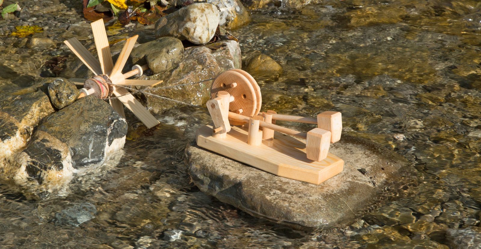 Turbinen-Festival – Kleines Wasserrad + Turbinchen + Kettenkarussell + Hammerwerk