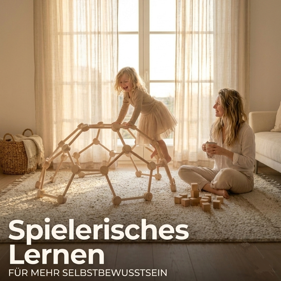 MAXI Kletterdom Natur – Kind klettert auf Holzkletterdom | KinderGlück