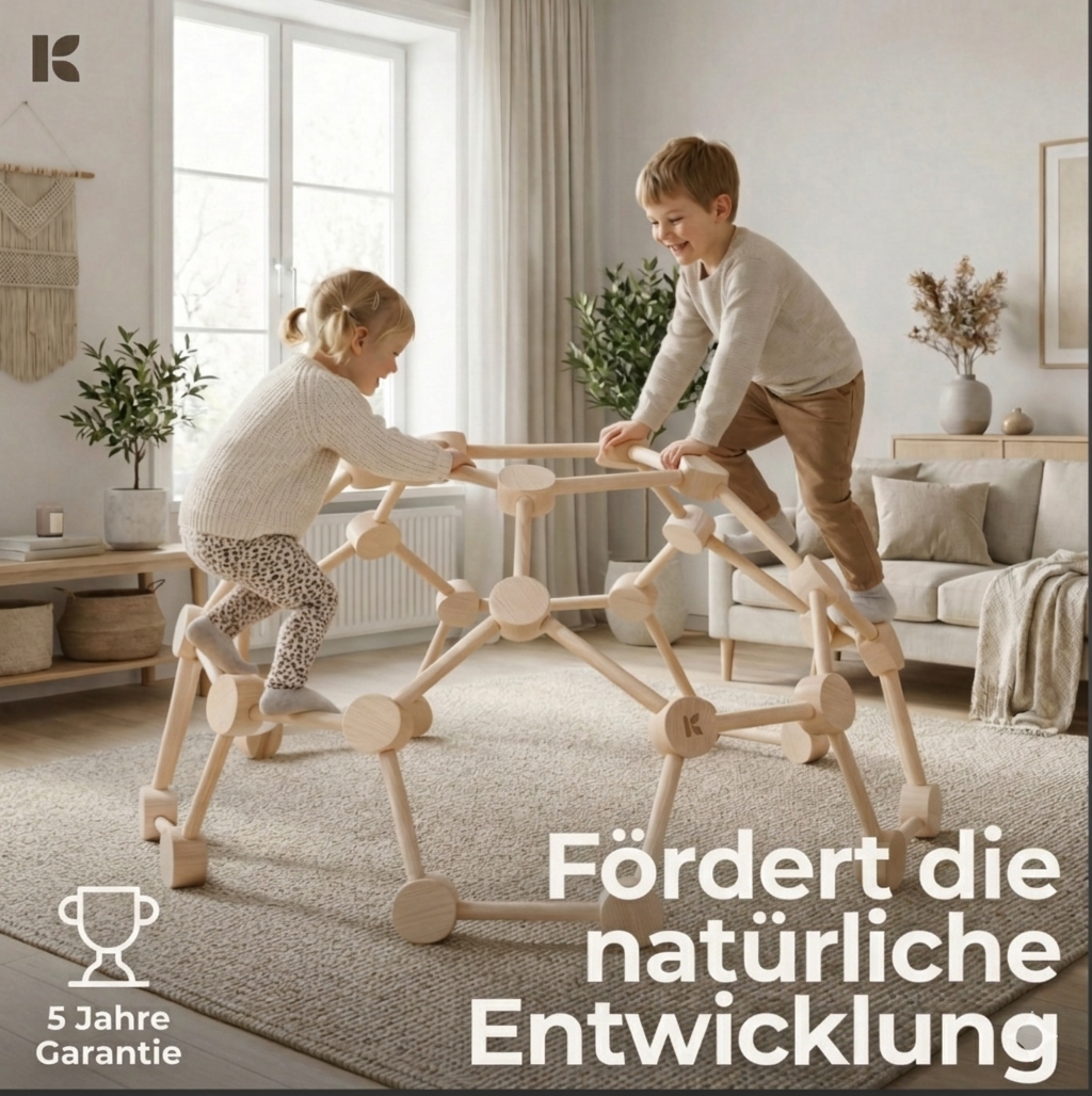 MAXI Kletterdom Natur – Zwei Kinder klettern, 5 Jahre Garantie, fördert natürliche Entwicklung | KinderGlück