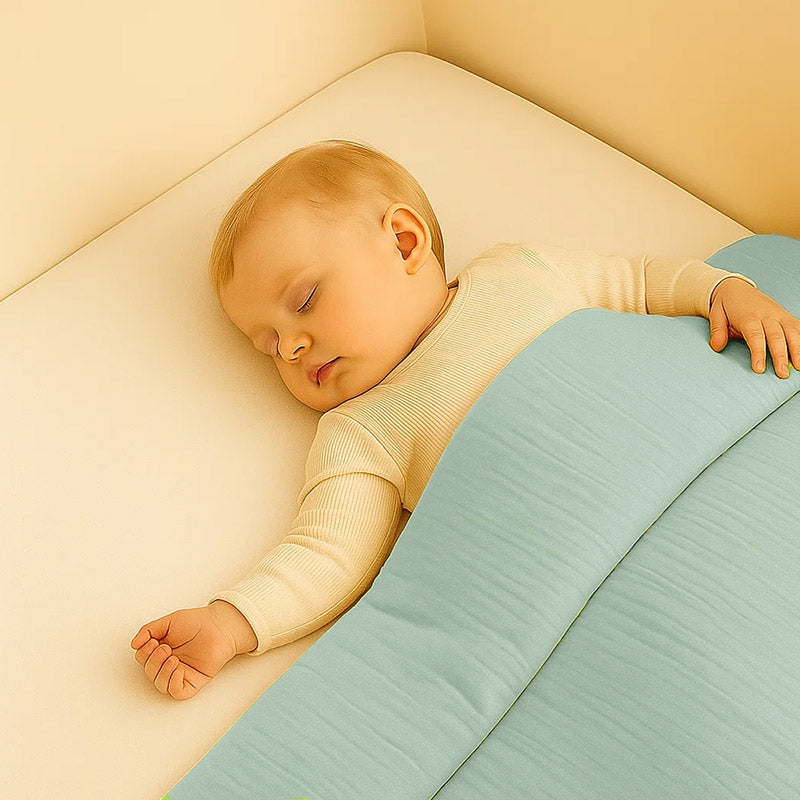 edredon lit bebe 18 mois coton bio blanc vert france papate-3