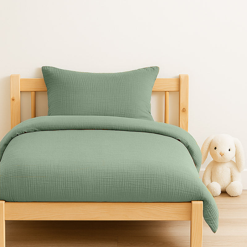 housse de couette en coton bio vert gots papate enfant-1