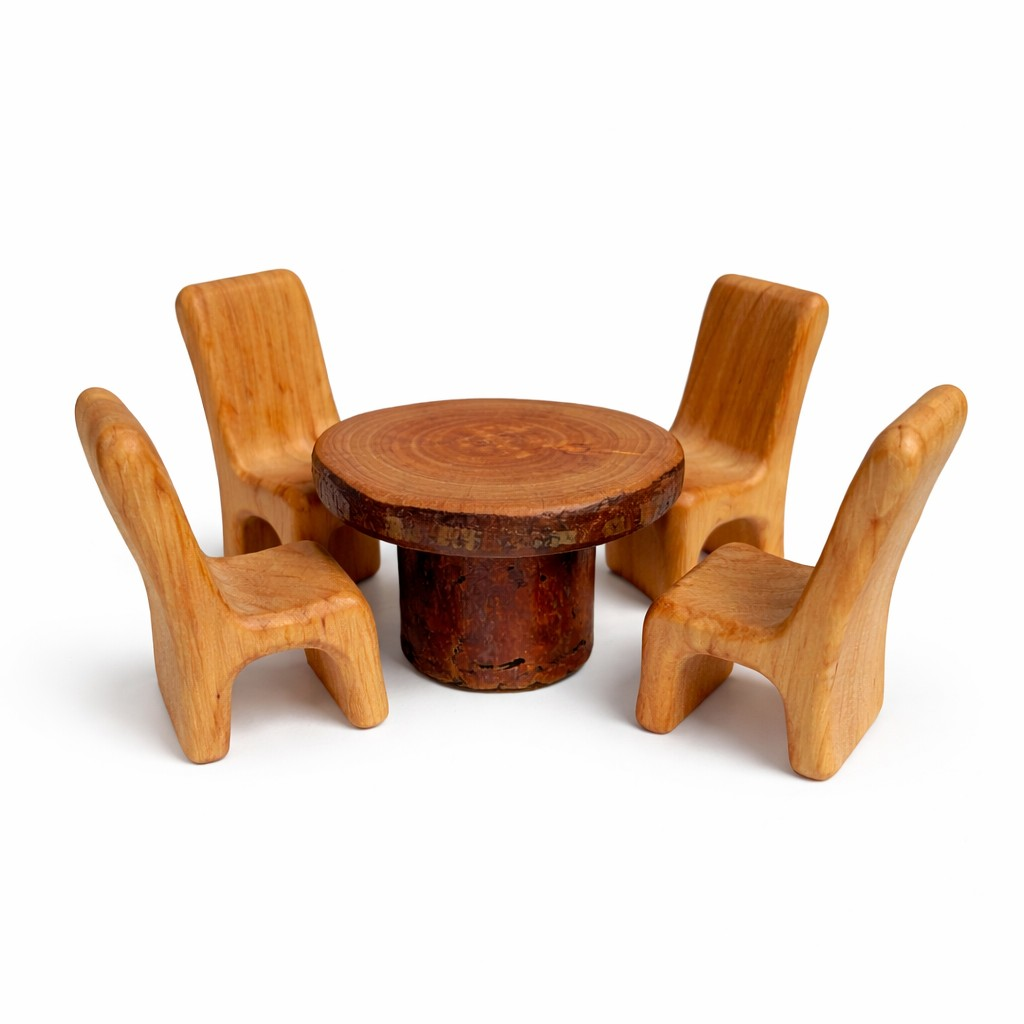 Tisch & Stühle 5-tlg. – Holzspielzeug aus Erlenholz