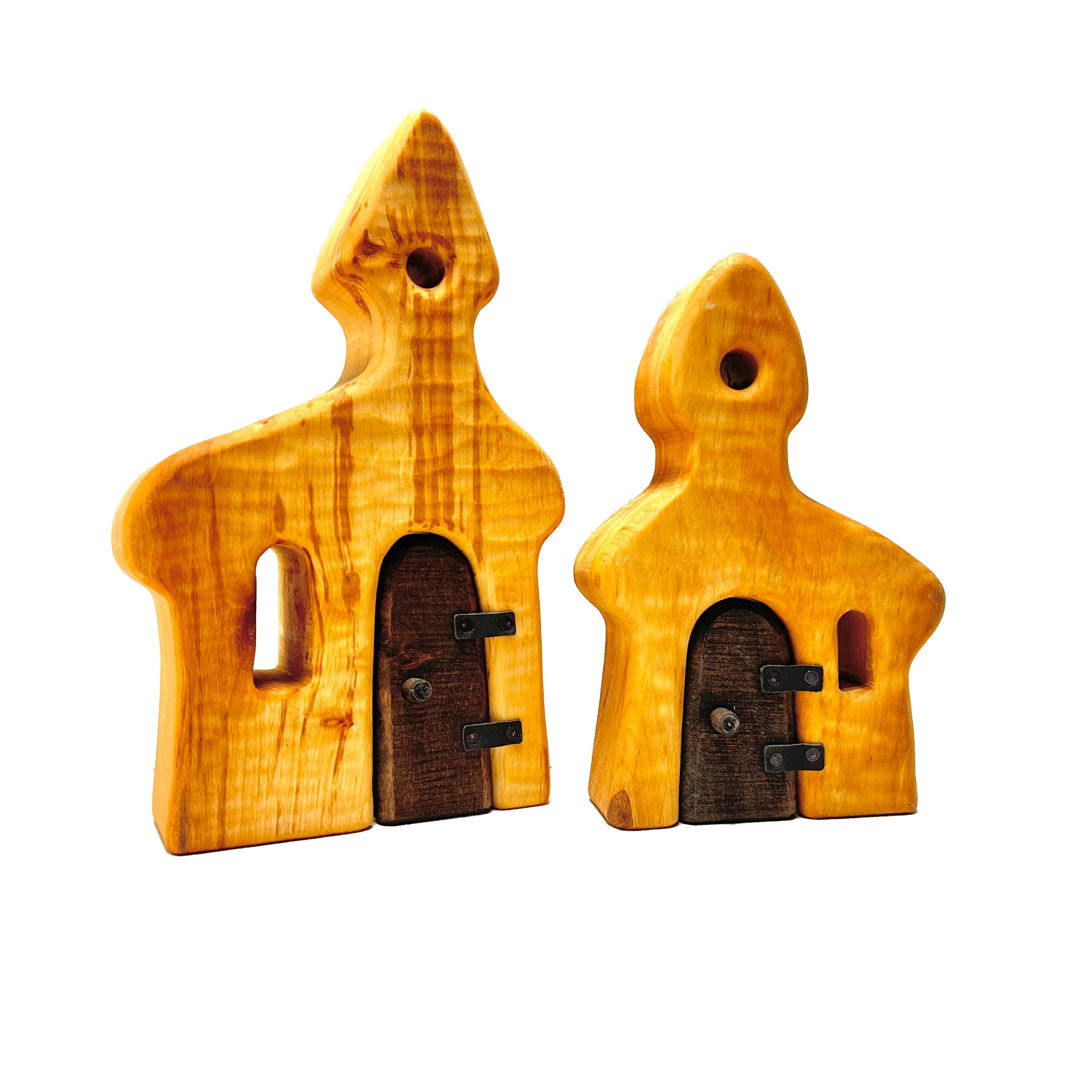 Kapelle mit Tür groß und klein – Holzspielzeug aus Erlenholz