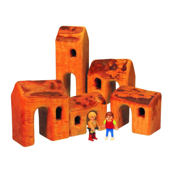 Kleine Siedlung 5-tlg. – Holzspielzeug aus Erlenholz