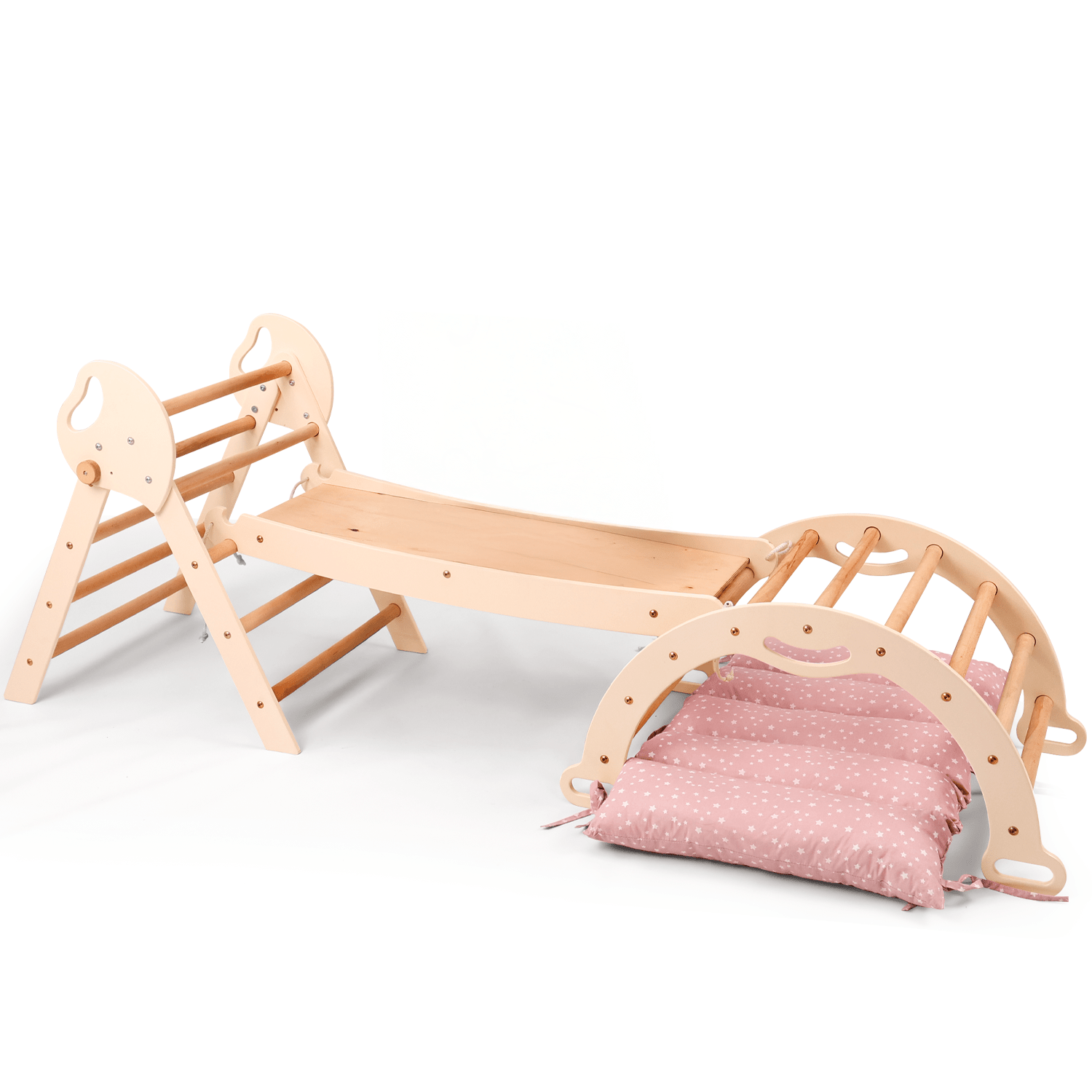 Montessori 4in1 Kletterdreieck für Babys: Pikler-Dreieck, Kletterbogen, Rutschbrett und Kissen für Kleinkinder (1–3 Jahre)-7