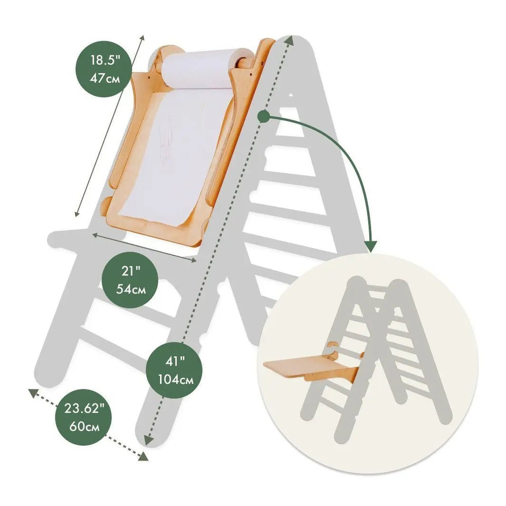 Staffelei mit Kinderstuhl für Indoor Klettergerüst – KinderGlück
